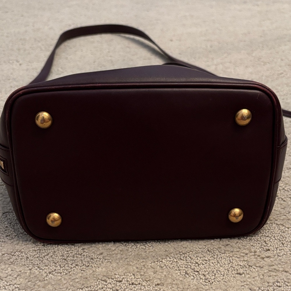 Saint Laurent Burgundy Shoulder Bag with Gold Accents - Picture 7 of 7